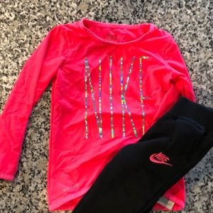 Nike outfit. Die for shirt, sweat pants.